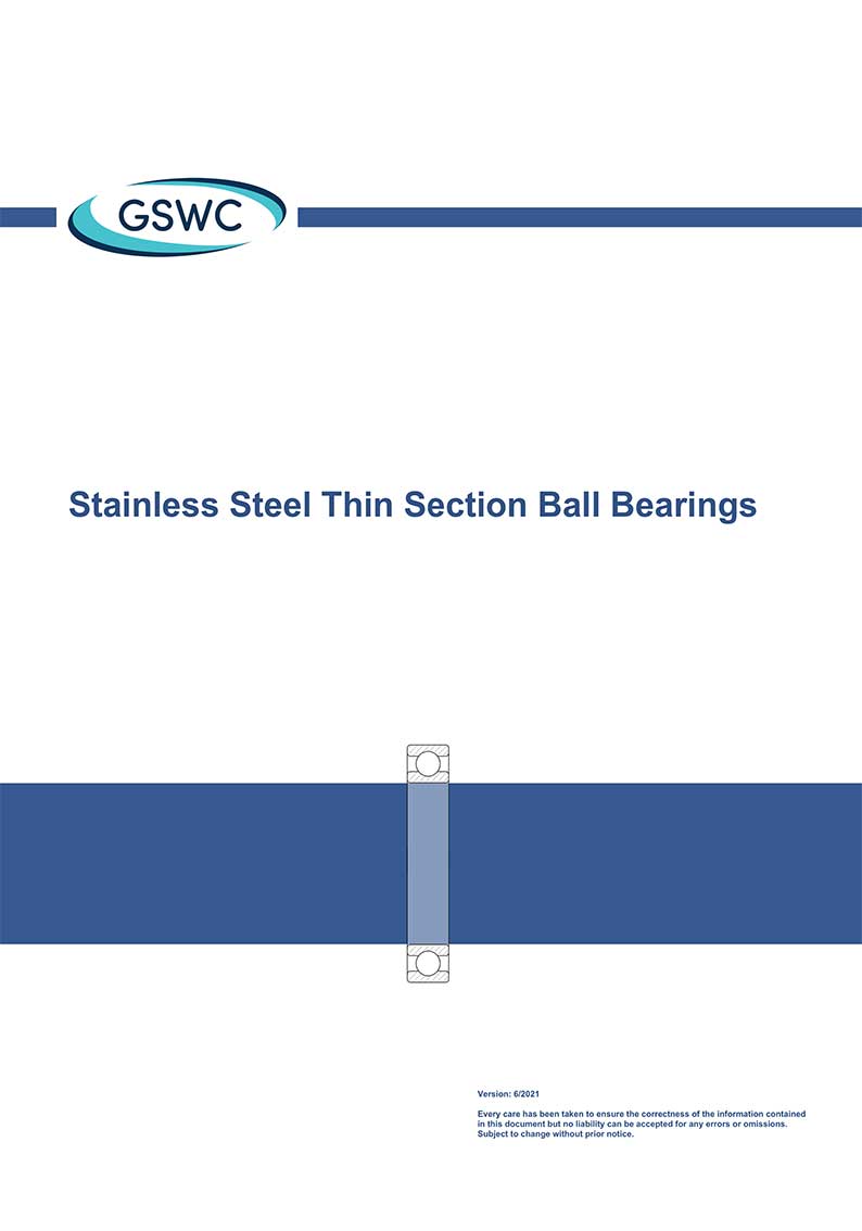 德国GSWC-高温不锈钢薄壁球轴承-样本(6/2021) （英文）
